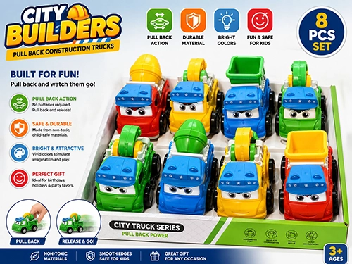 City Builders Pull Back Construction Truck