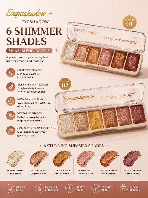 Exquishadow Eye Shadow 6 Shimmer Shades