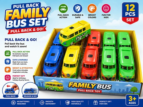 Pull Back Family Bus Set