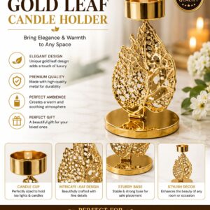 Golden Leaf Candle Holder - Image 1