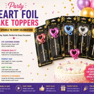 Heart Foil Cake Topper - Image 1